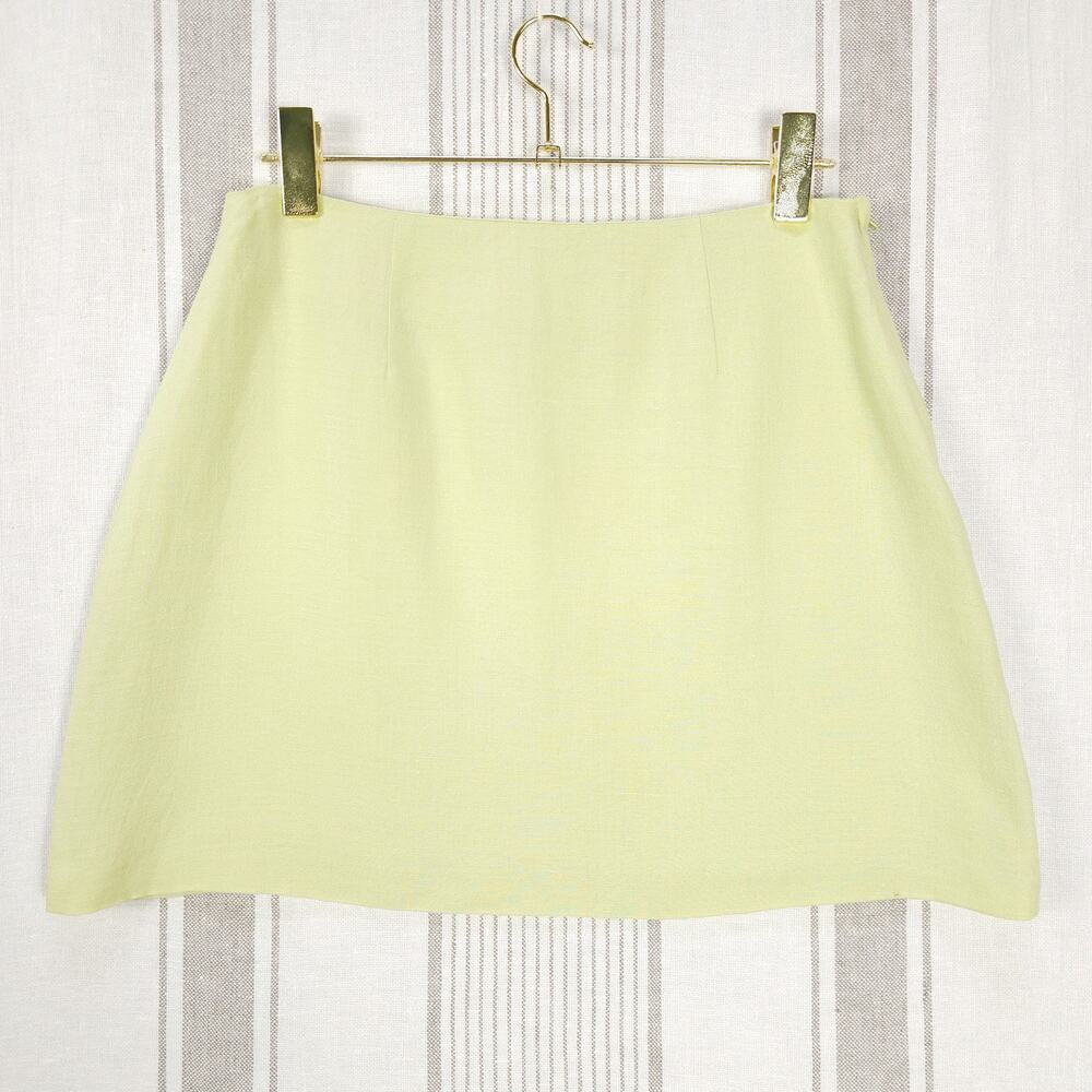 Y2K Skirt Womens 8 Vintage Pistachio Green Linen Blend Short Miniskirt Clueless‎